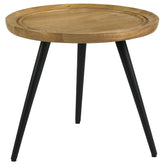 Best Furniture Outlet - Coaster - Zoe Round Mango Wood Side End Table Natural and Black - 736107